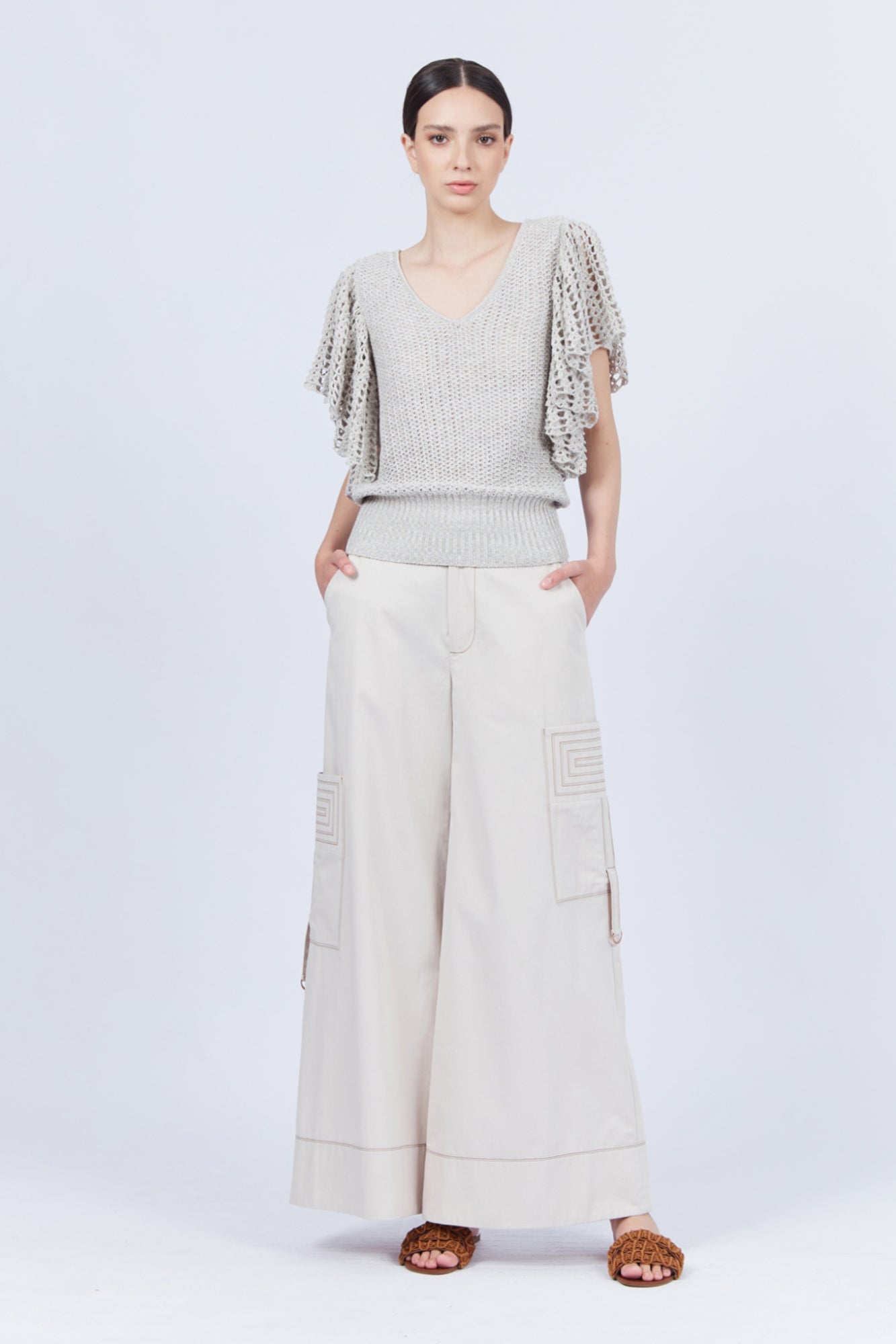 Belen Cotton Palazzo Pants | Pristine