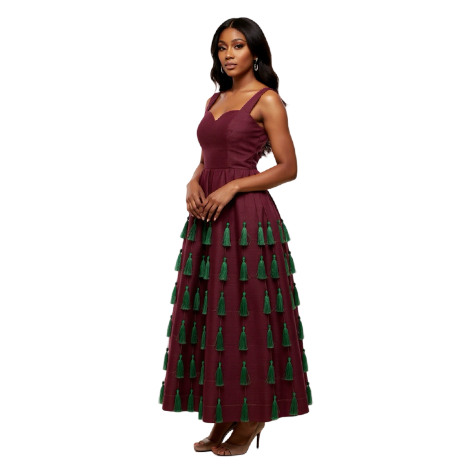 Dora Luxe Aso Oke Tassel Dress
