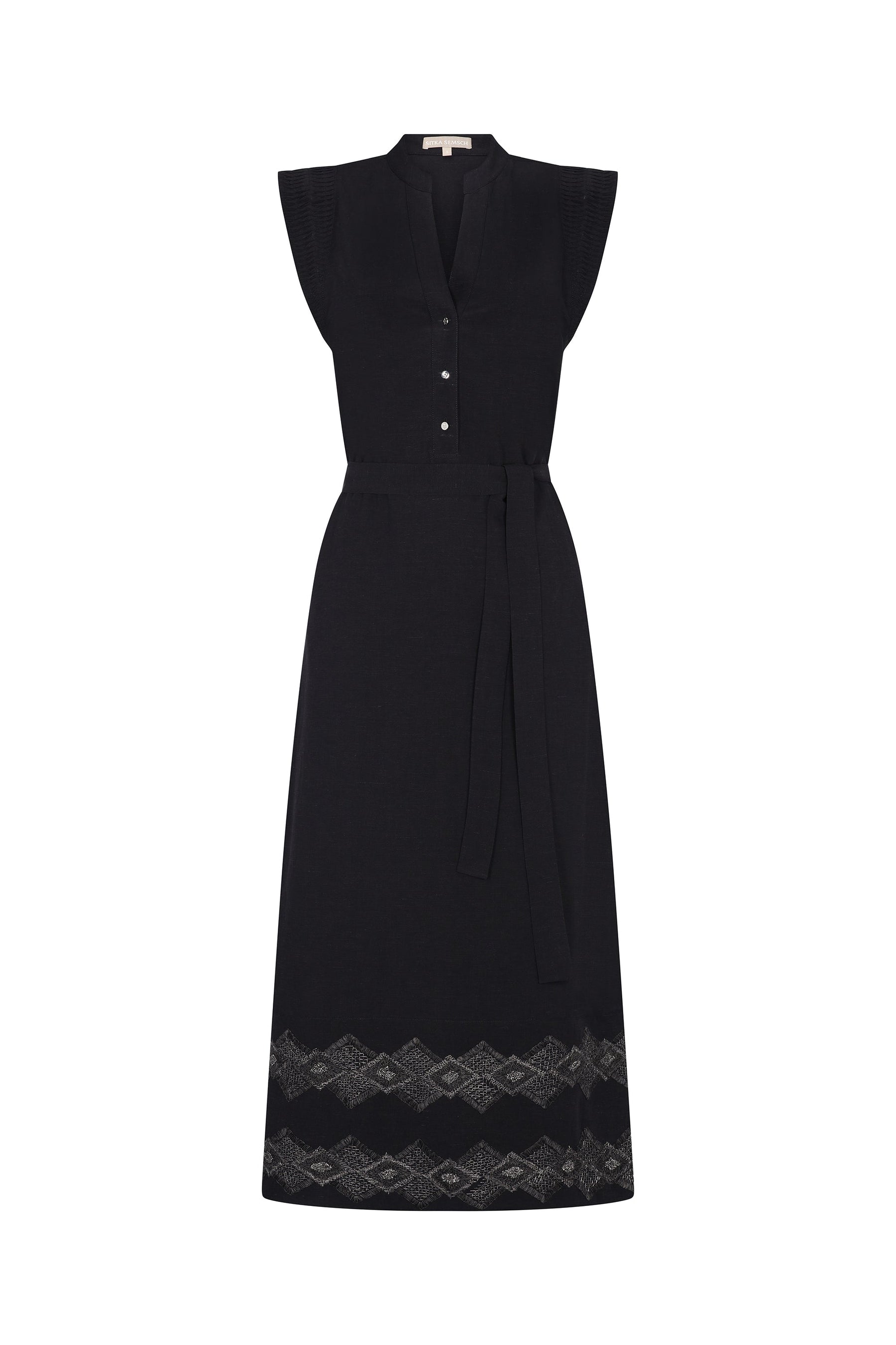 Denver Artisan Embroidered Dress | Black