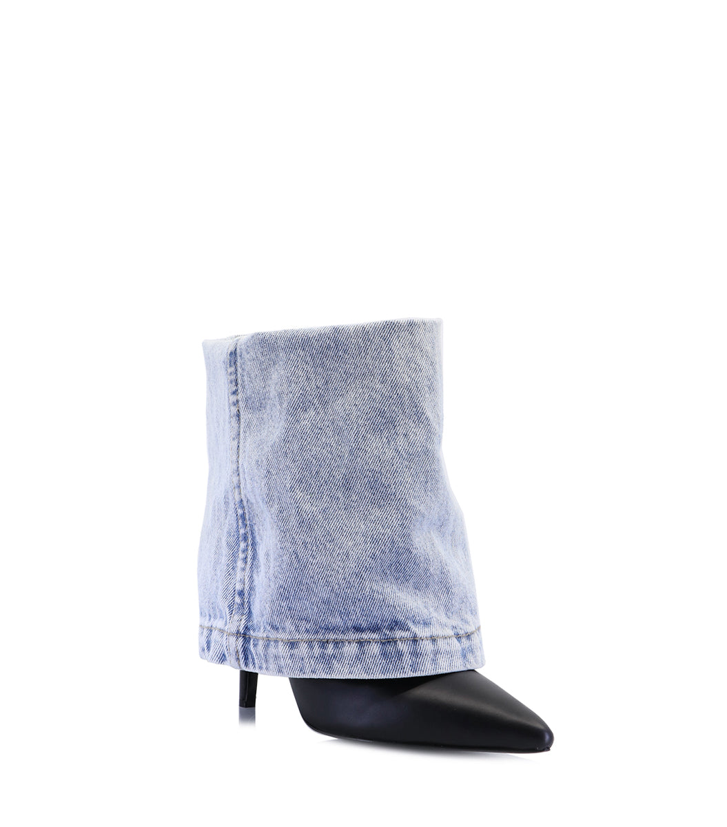 Denim & Leather Chic Boots Pranz