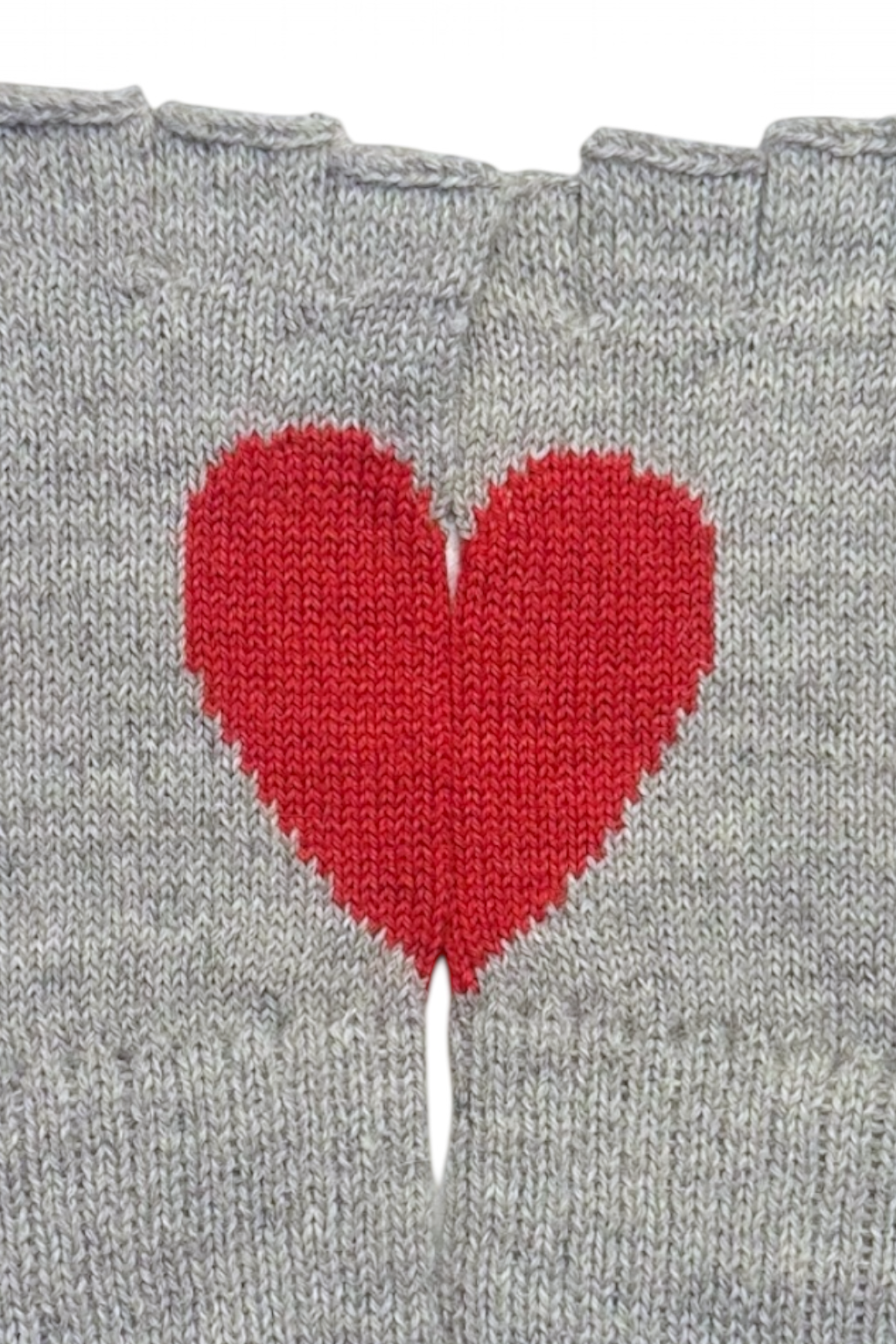 Heart fingerless alpaca gloves