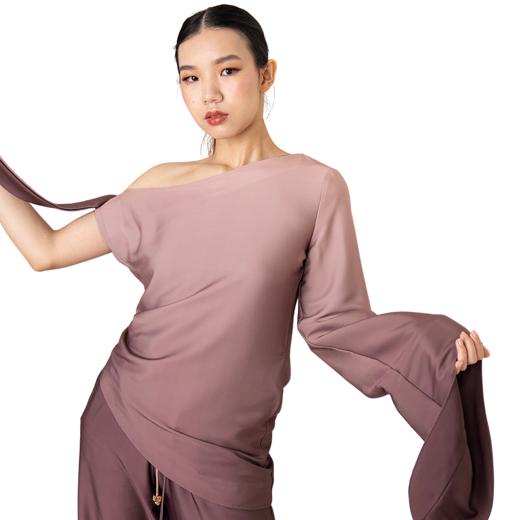 Asymmetric Tie Sleeve Top