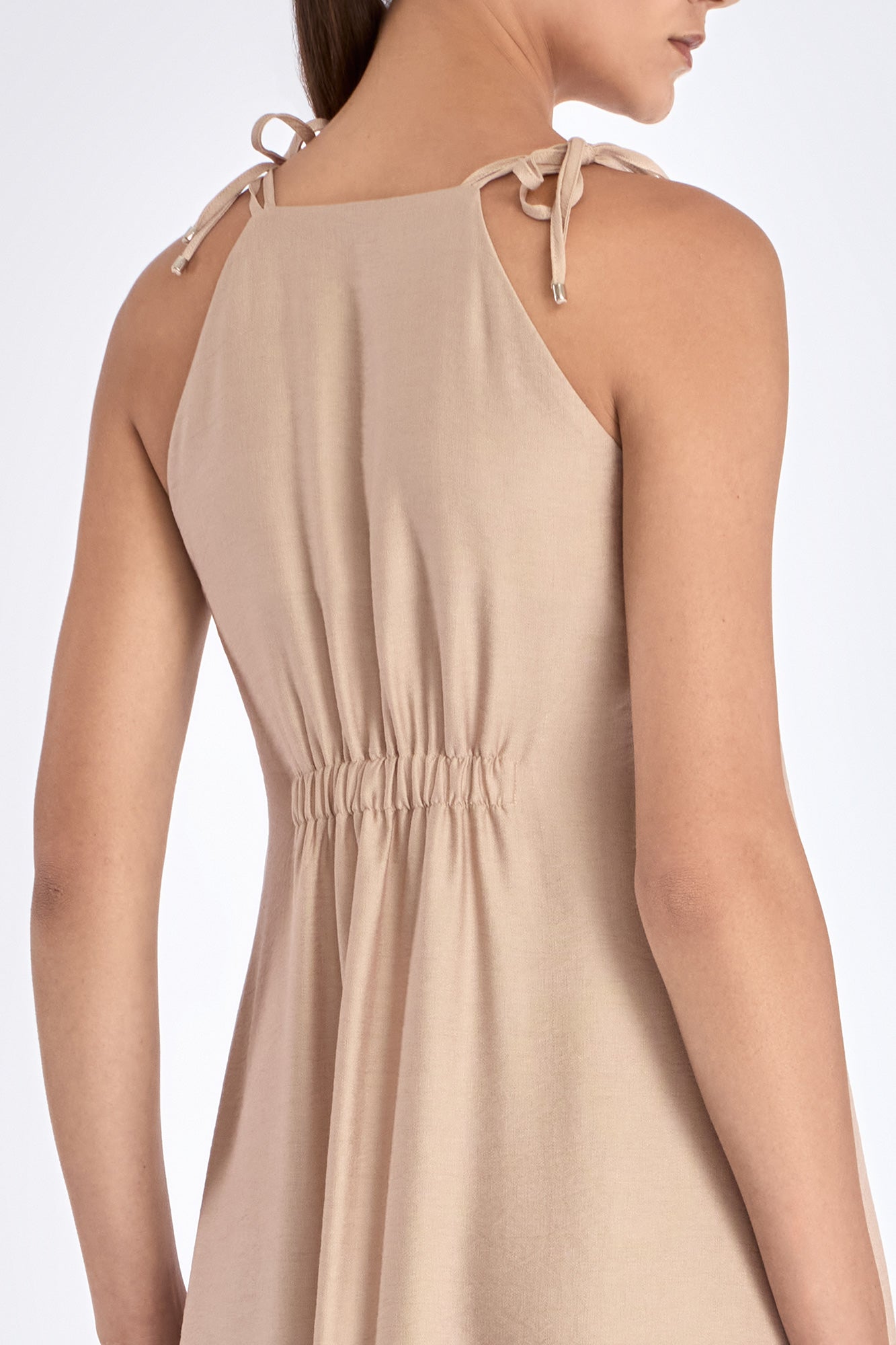 Blake Ruffle Detail Maxi Dress | Nude