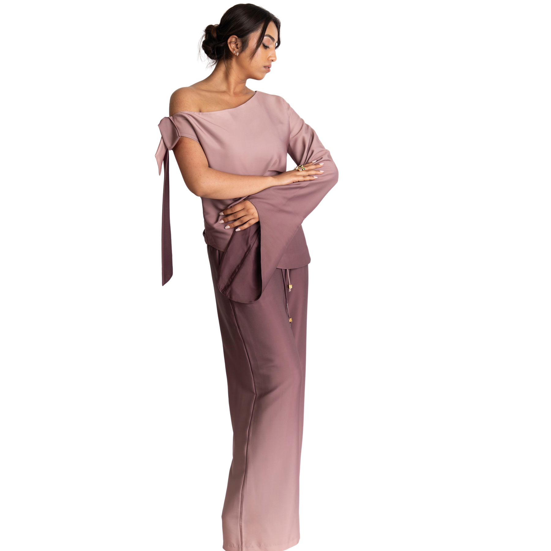 Asymmetric Tie Sleeve Top