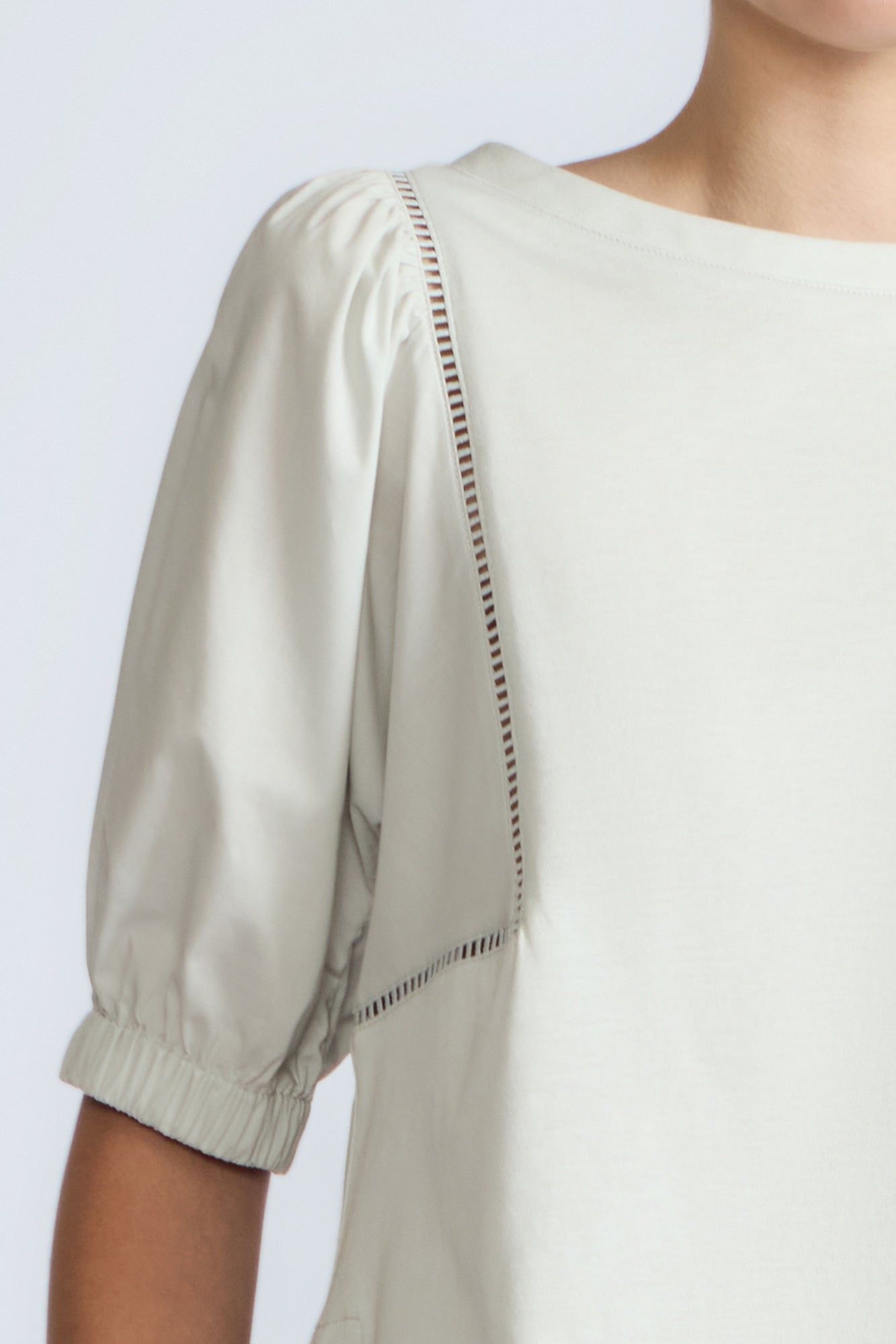 Jamie Textured Cotton Top | Silver