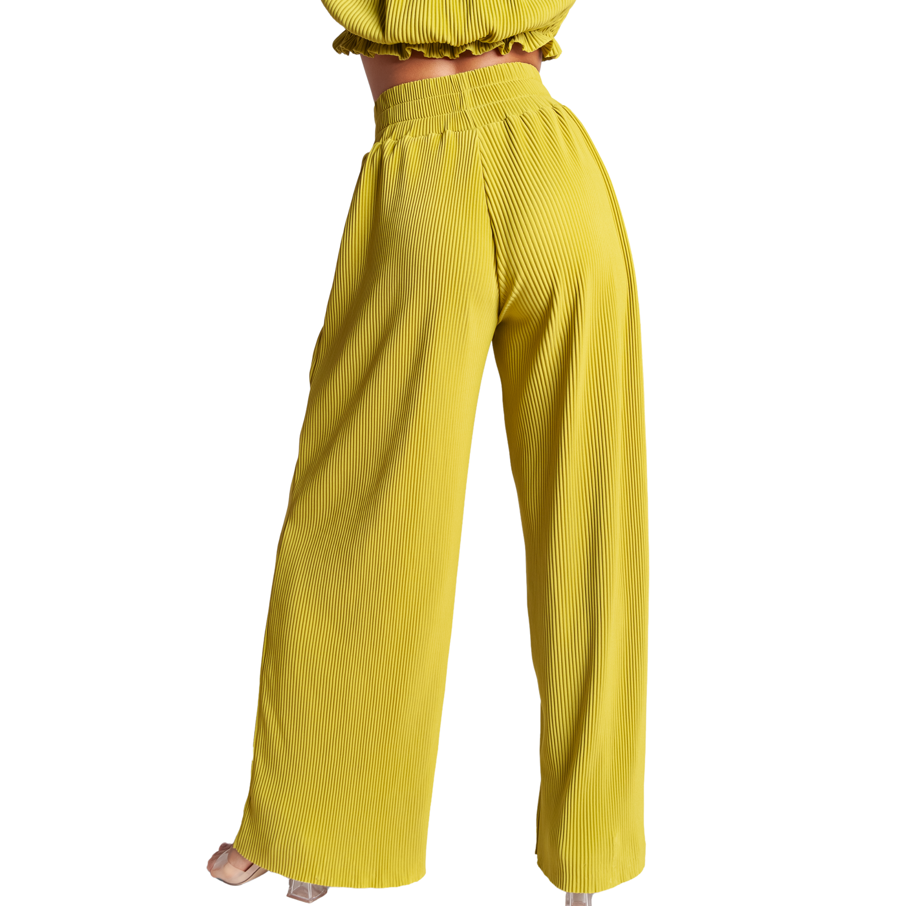 High Waisted Pleated Wide Leg Pants