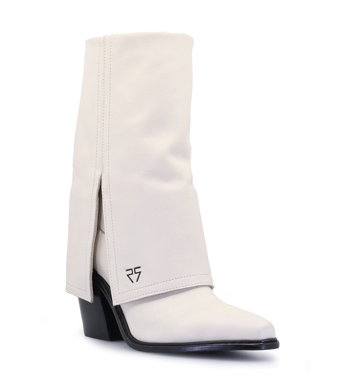 Chic Off-White Western Booties Plams