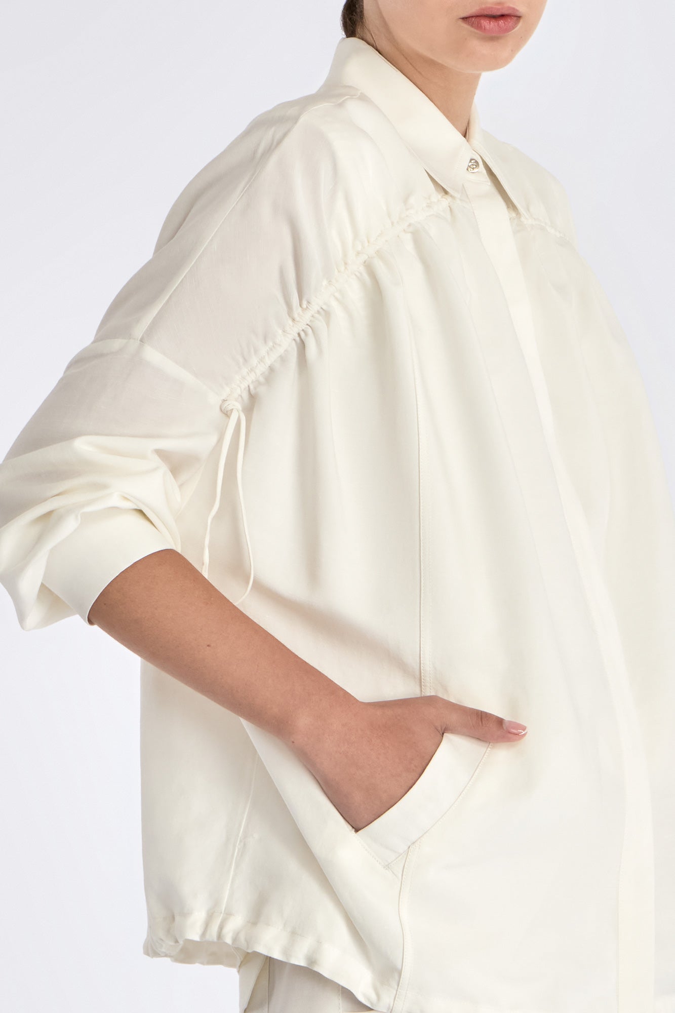 Ailani Linen Blend Jacket | Off White