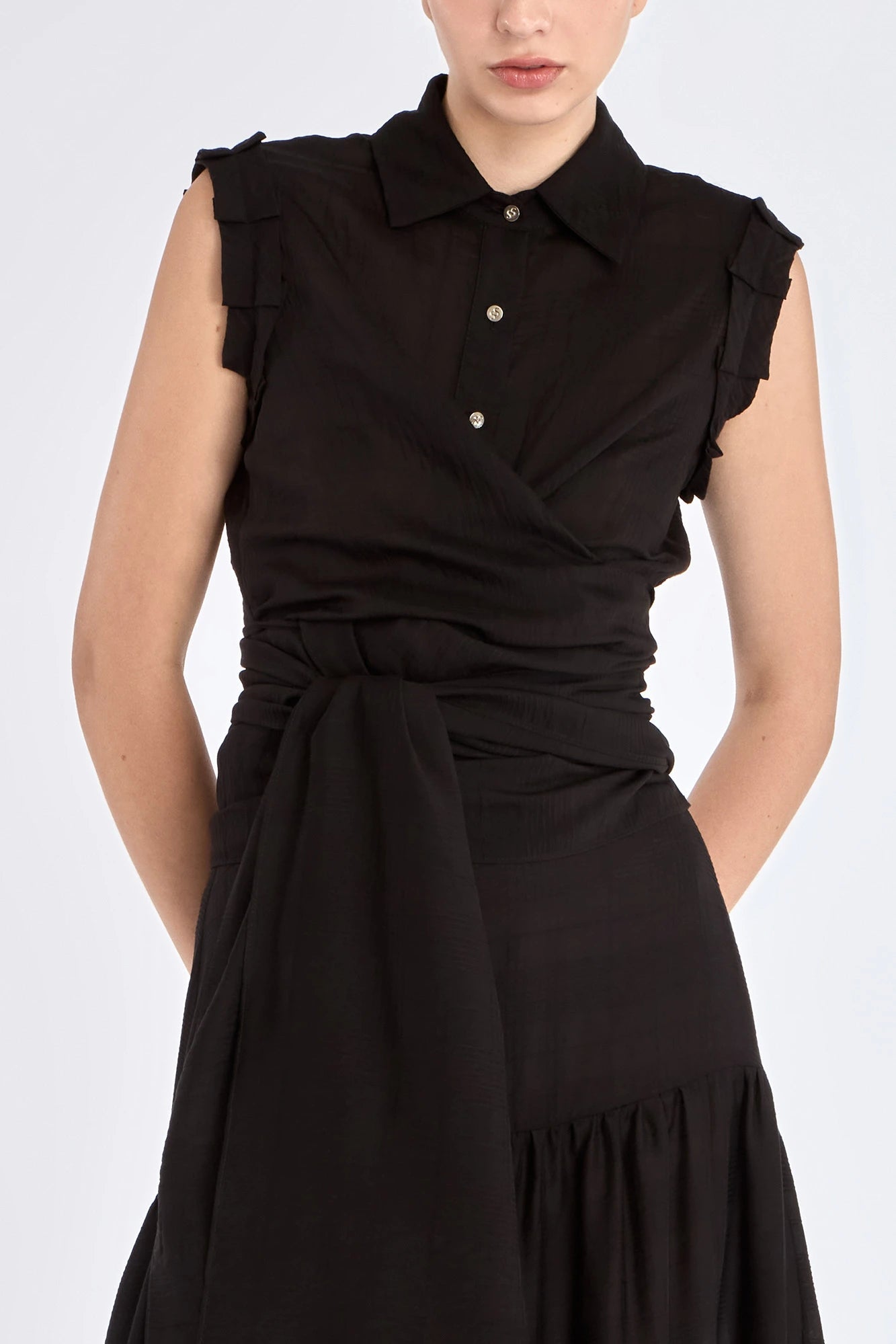 Harlow Wrap Blouse | Black