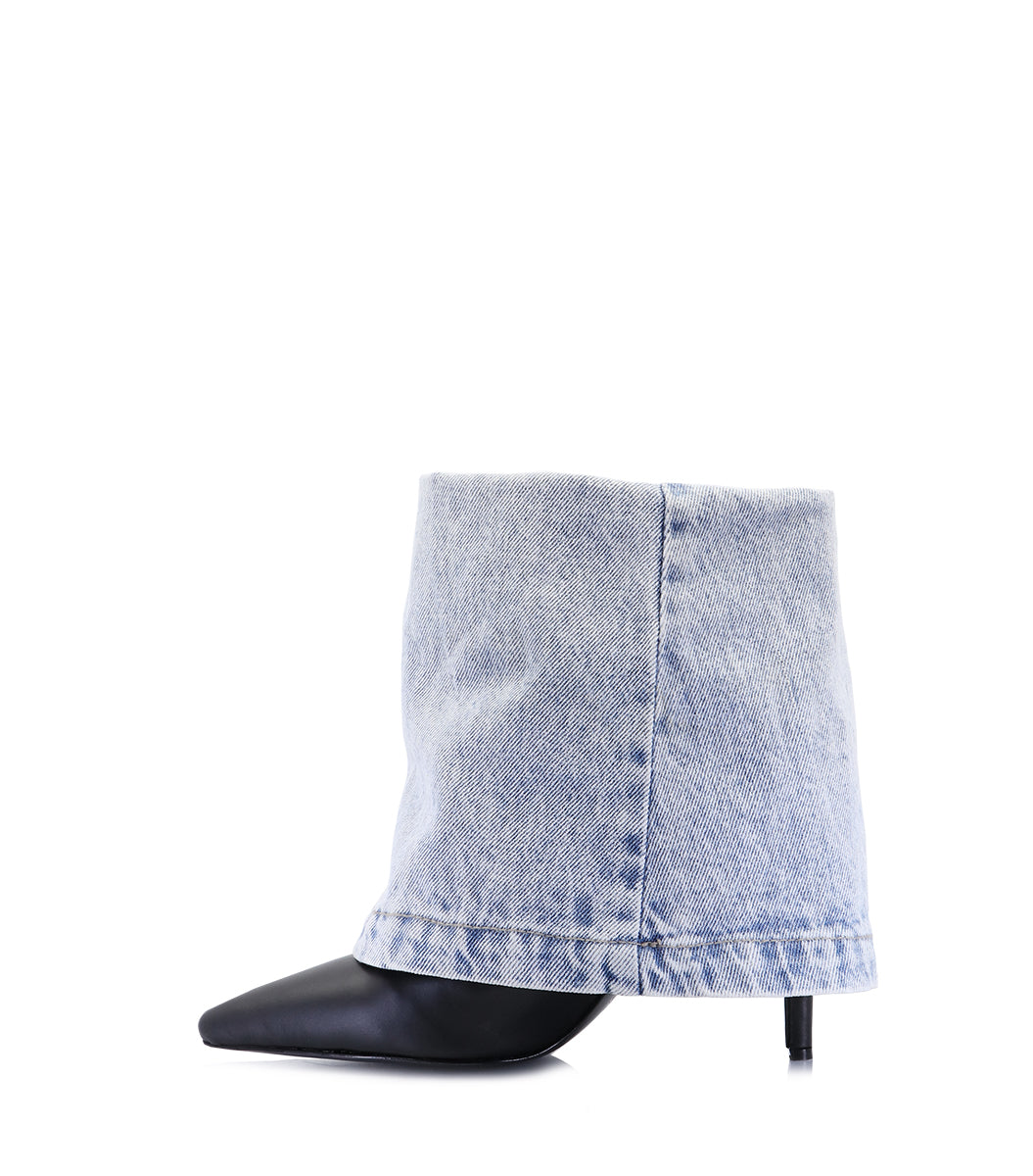 Denim & Leather Chic Boots Pranz