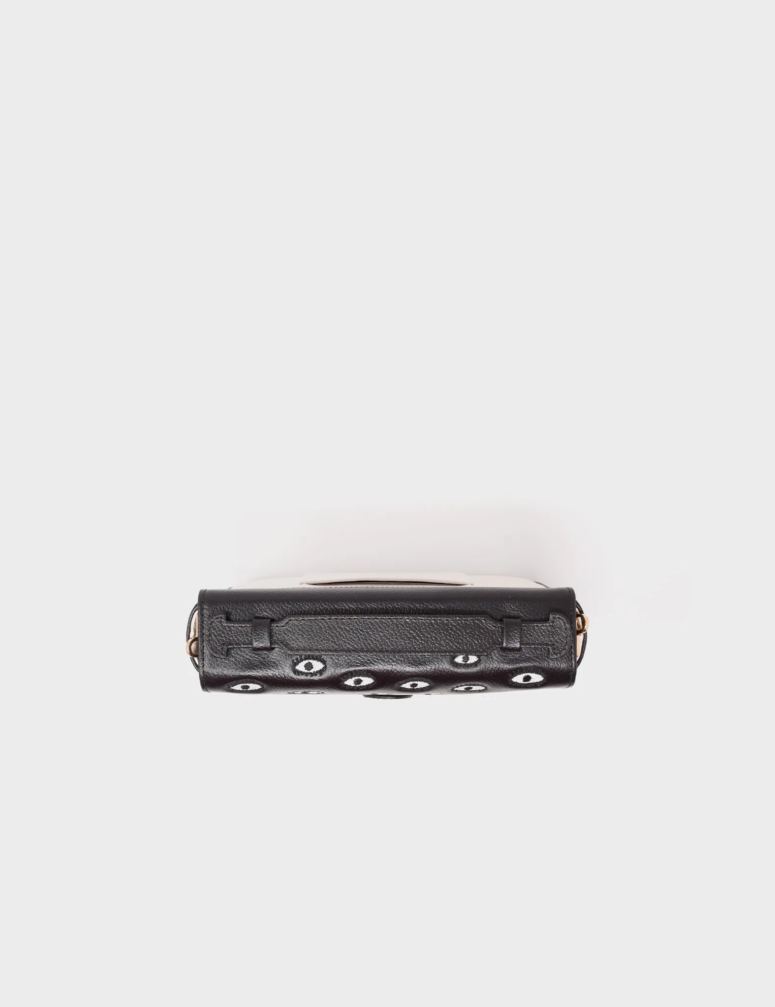 Amantis Leather Crossbody Mini Handbag - All Over Eyes Embroidery