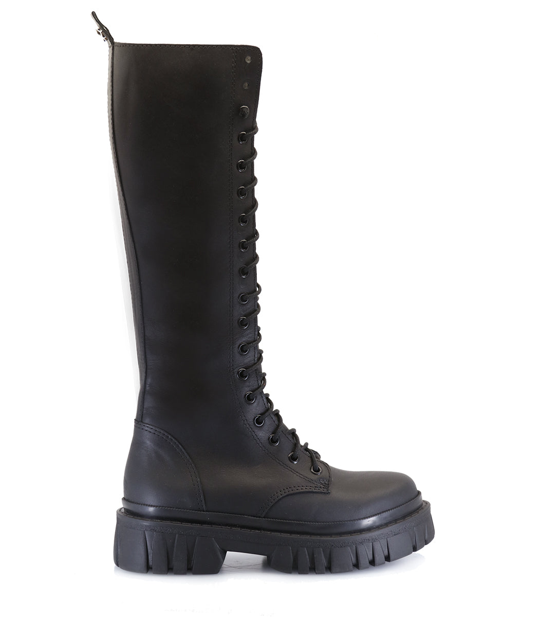 Bold Black Combat Boots for Everyday Adventure