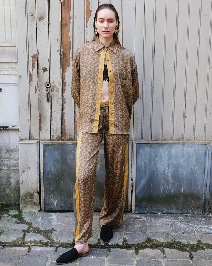 Paisley Motif Pant with Stripe