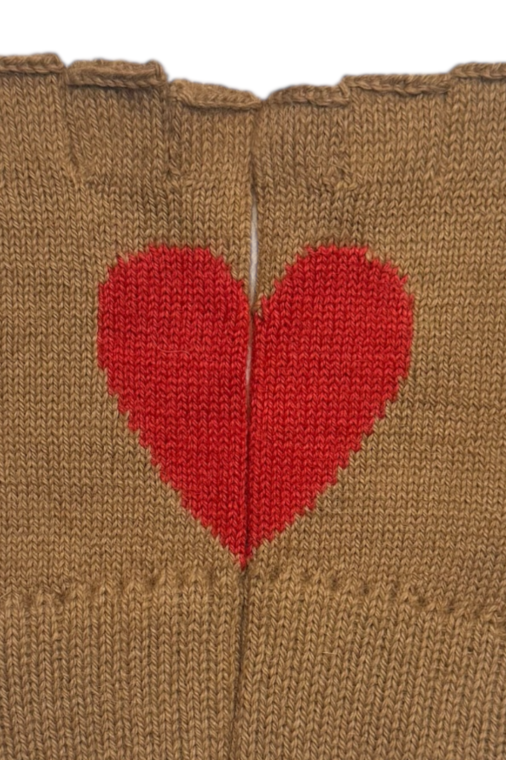 Heart fingerless alpaca gloves