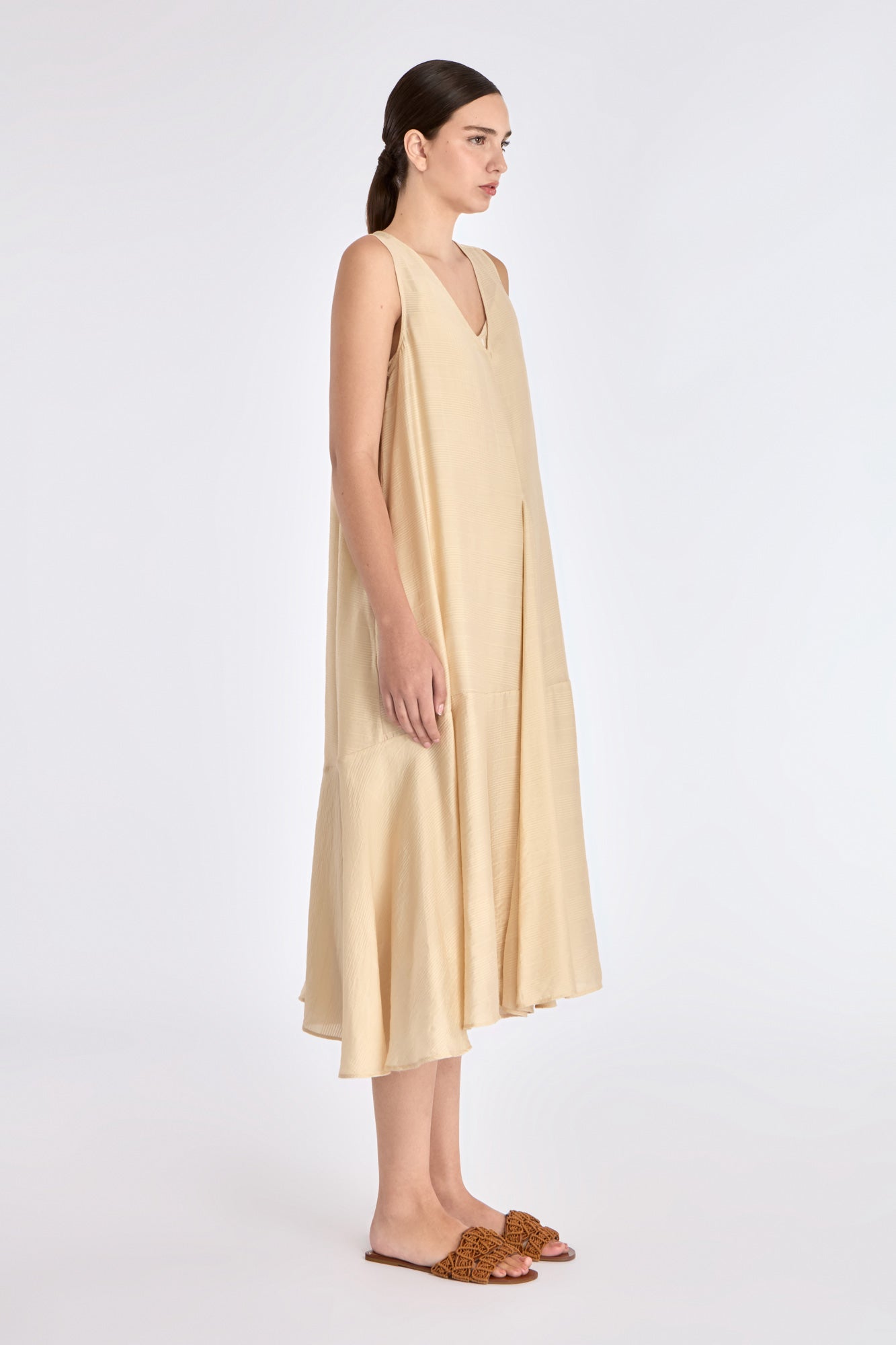 Lenox Godet Dress | Vanilla