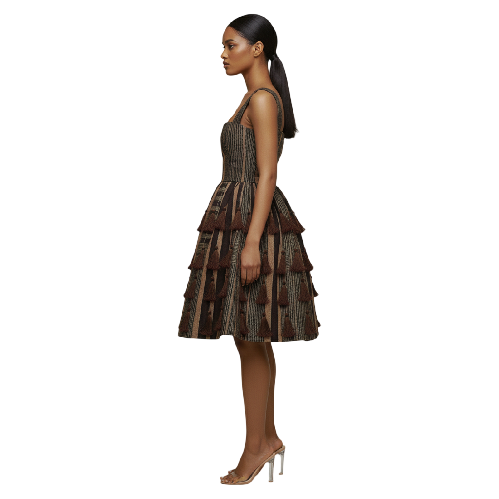 Analise Luxe Aso Oke Tassel Dress