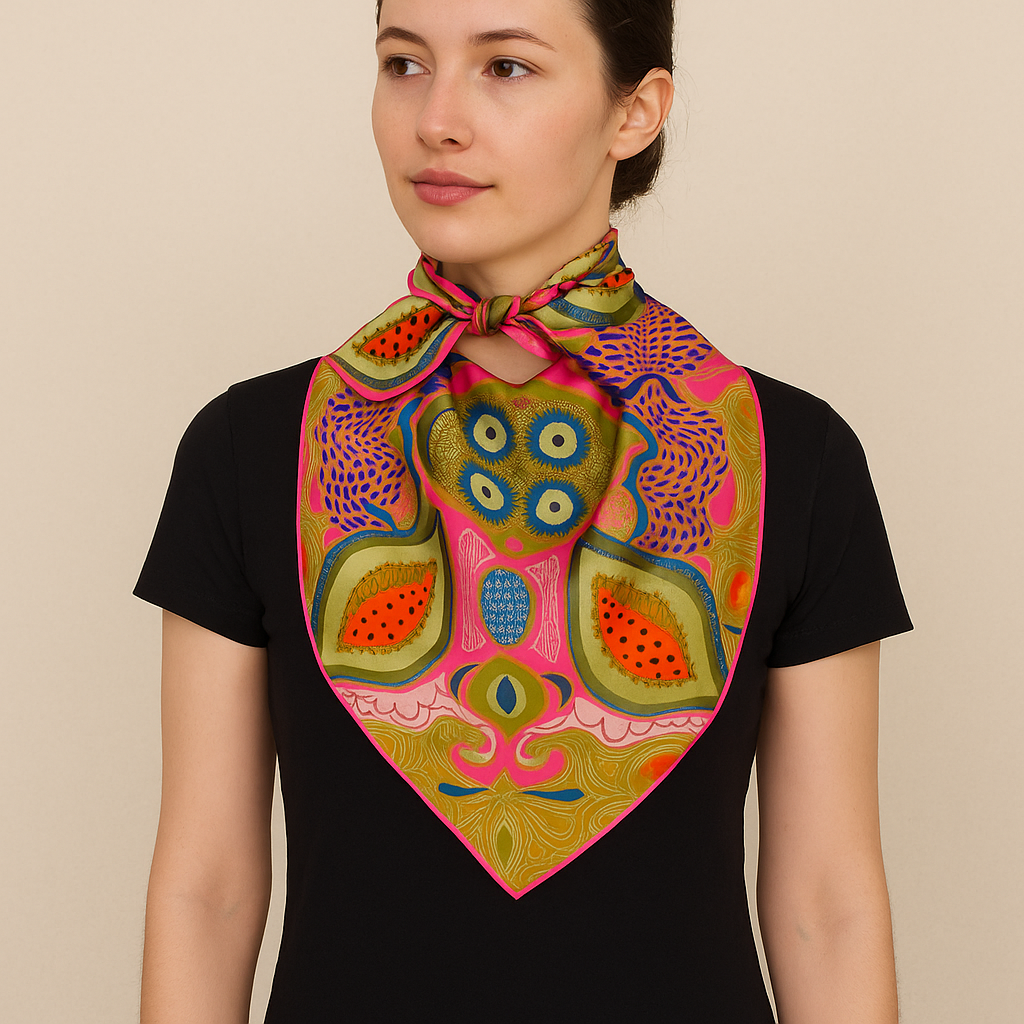 Matriarch Pattern Print Scarf | Pink