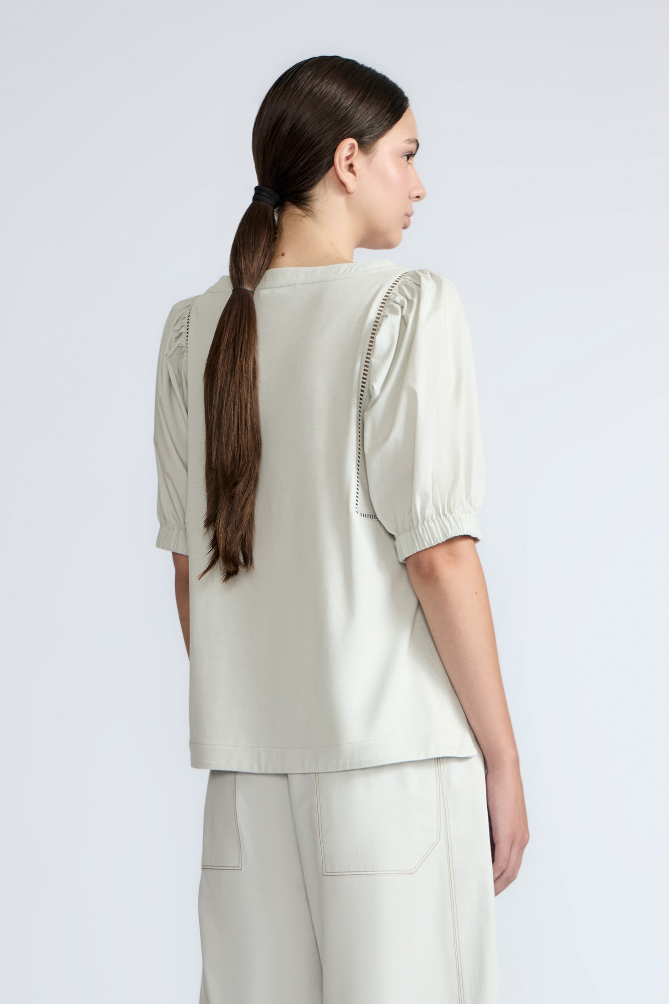 Jamie Textured Cotton Top | Silver