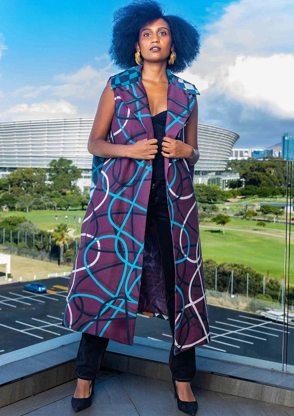 Sleeveless Coat | Arewa Print