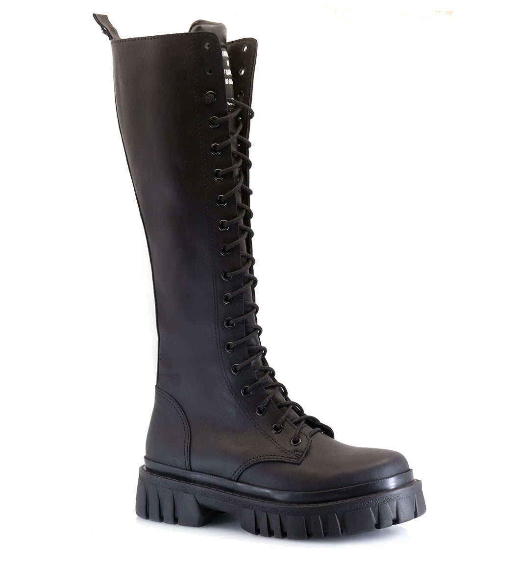 Bold Black Combat Boots for Everyday Adventure
