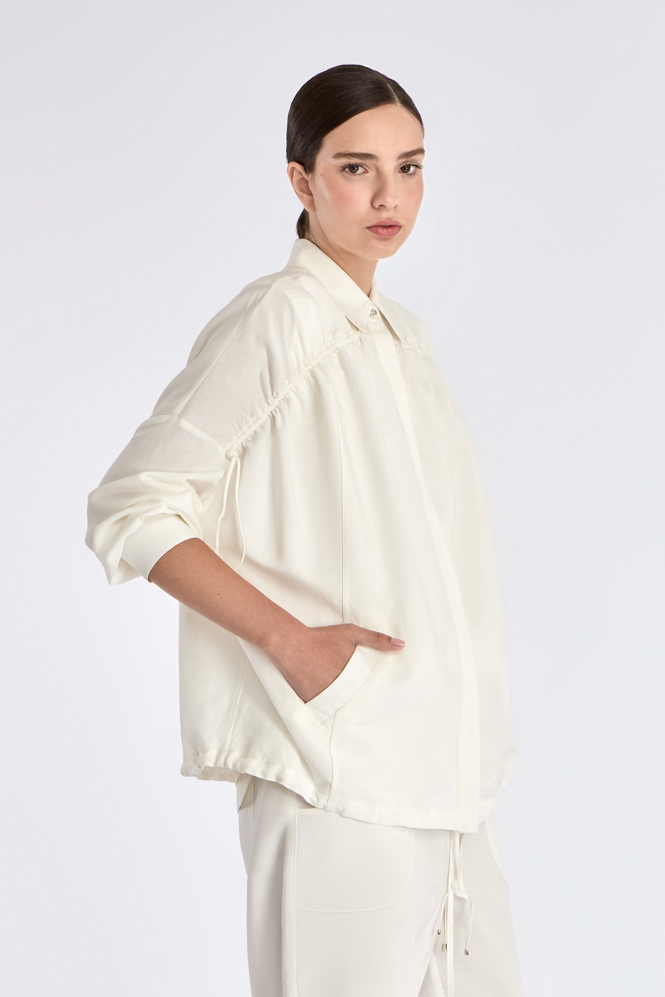 Ailani Linen Blend Jacket | Off White