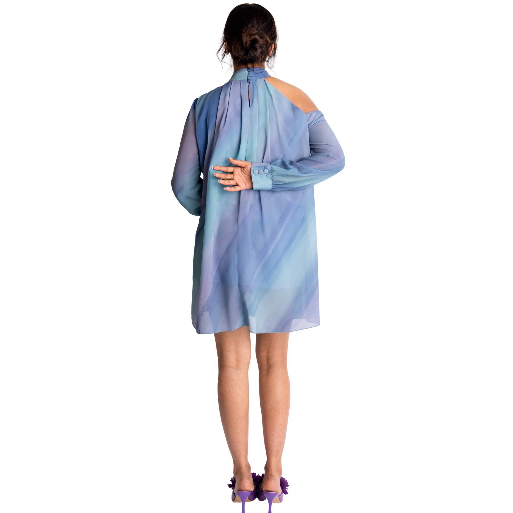 Bow Tie Printed Mini Dress