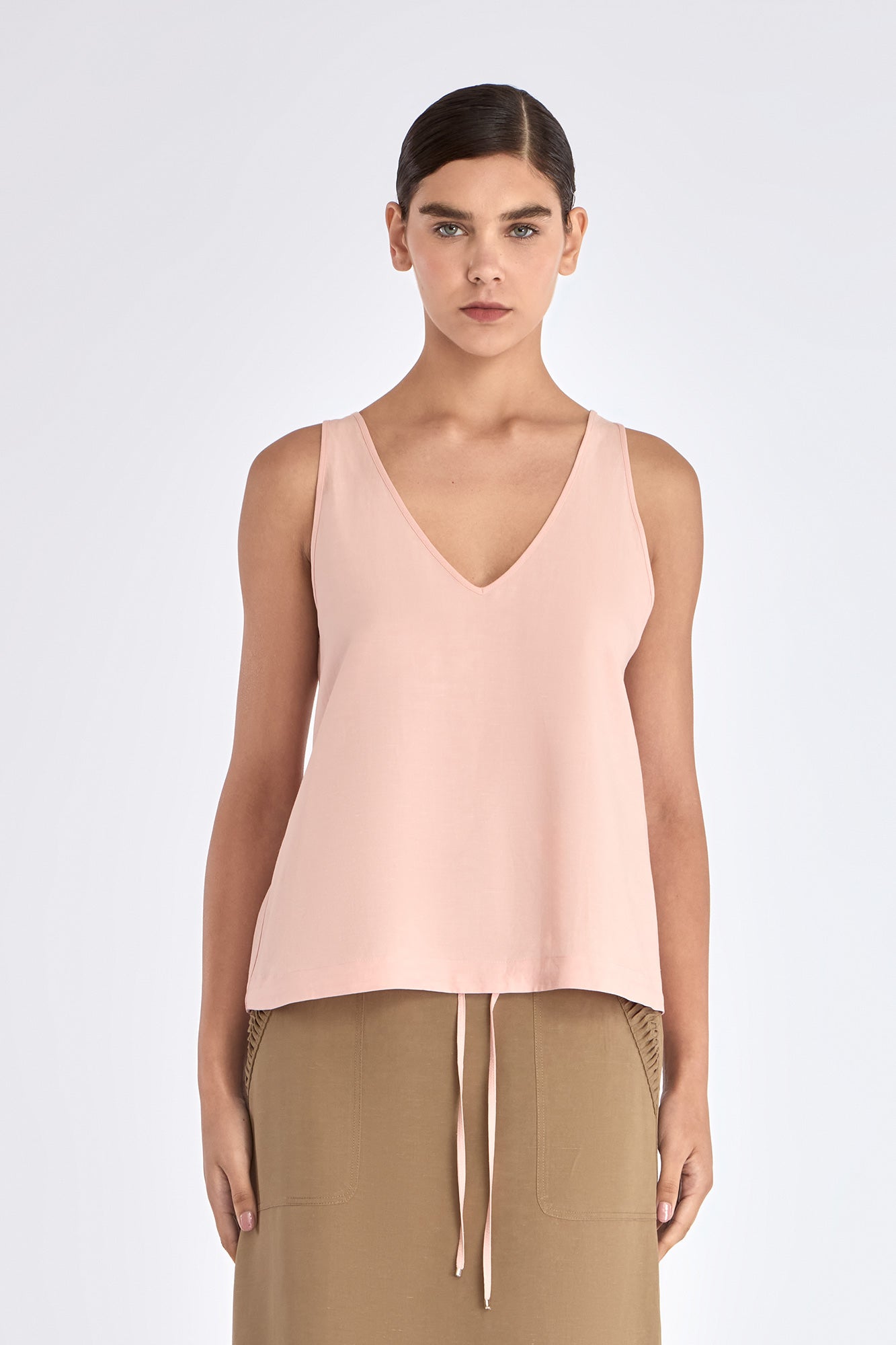 Ryan Drawstring Waist Top | Rose