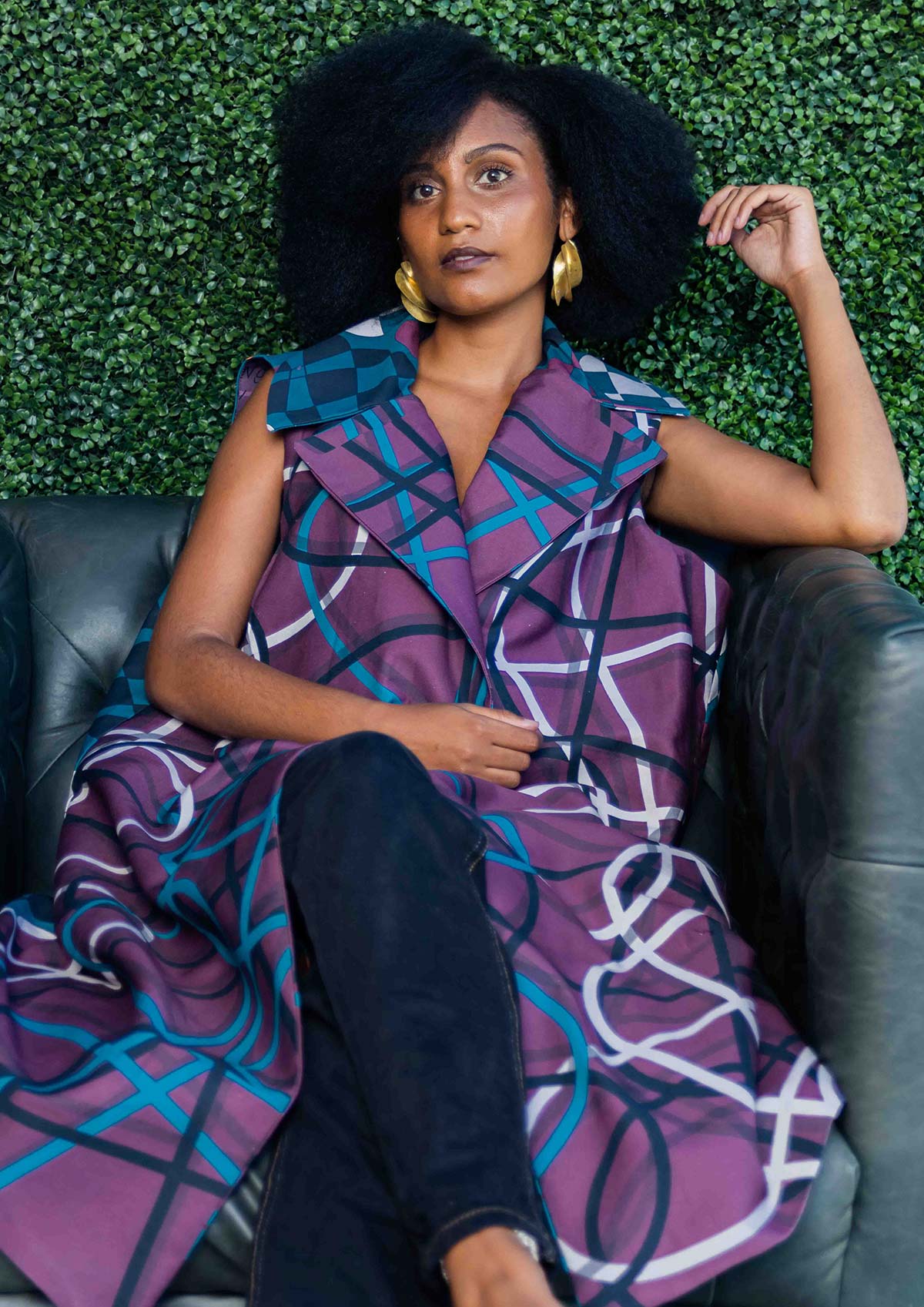 Sleeveless Coat | Arewa Print