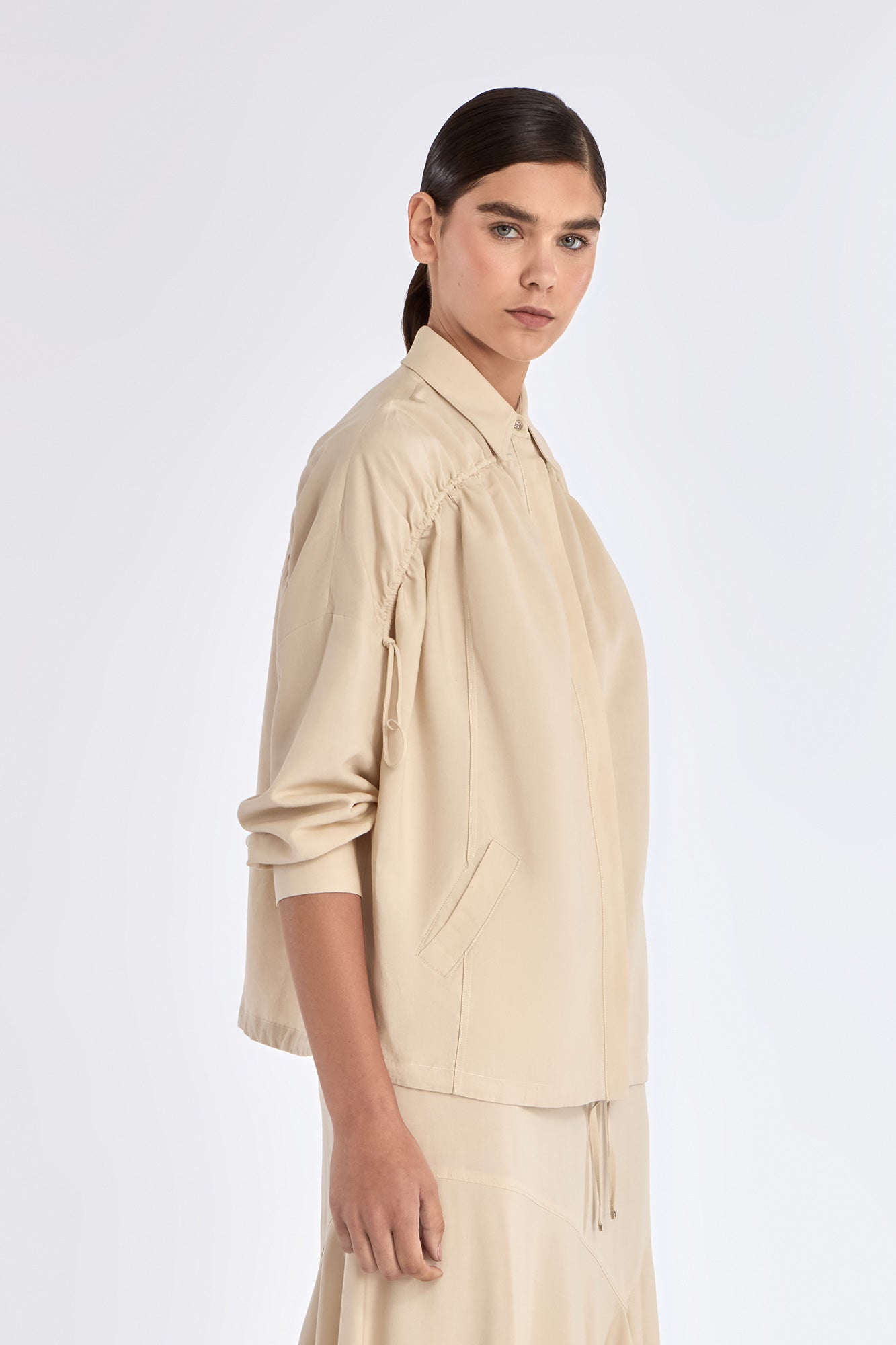 Ailani Linen Blend Jacket | Ecru