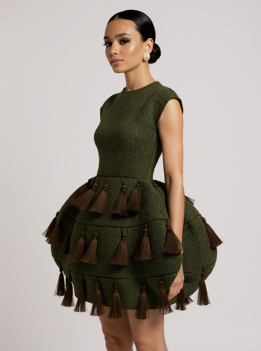 Nola Luxe Aso oke Tassel Dress