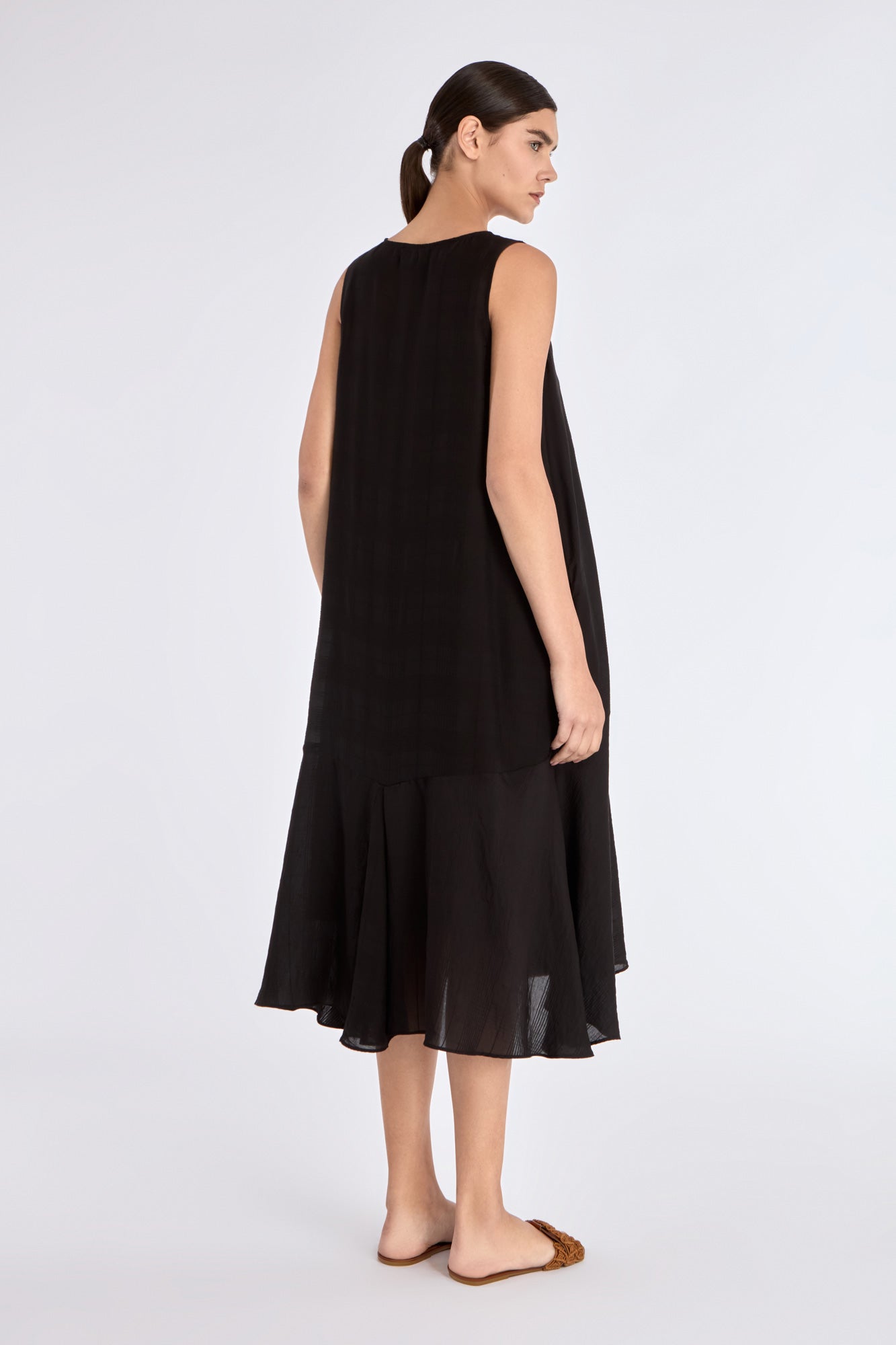 Lenox Godet Dress | Black