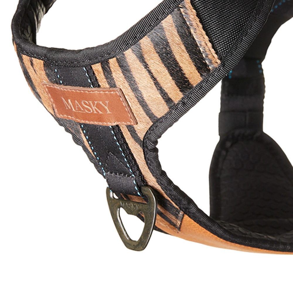 Animal Print Leather Harness for Stylish Dogs