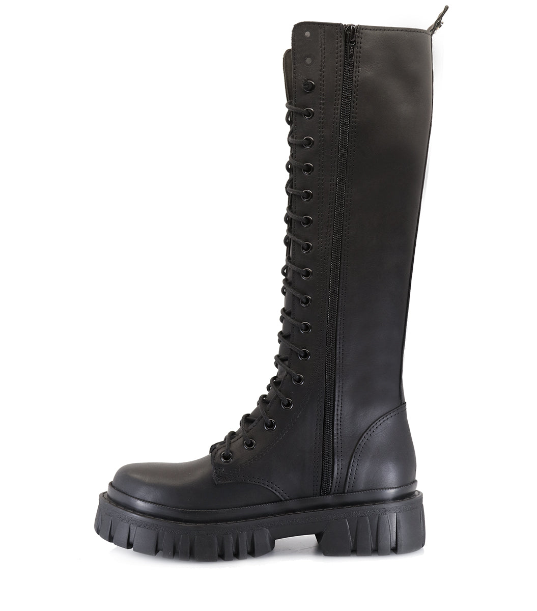 Bold Black Combat Boots for Everyday Adventure