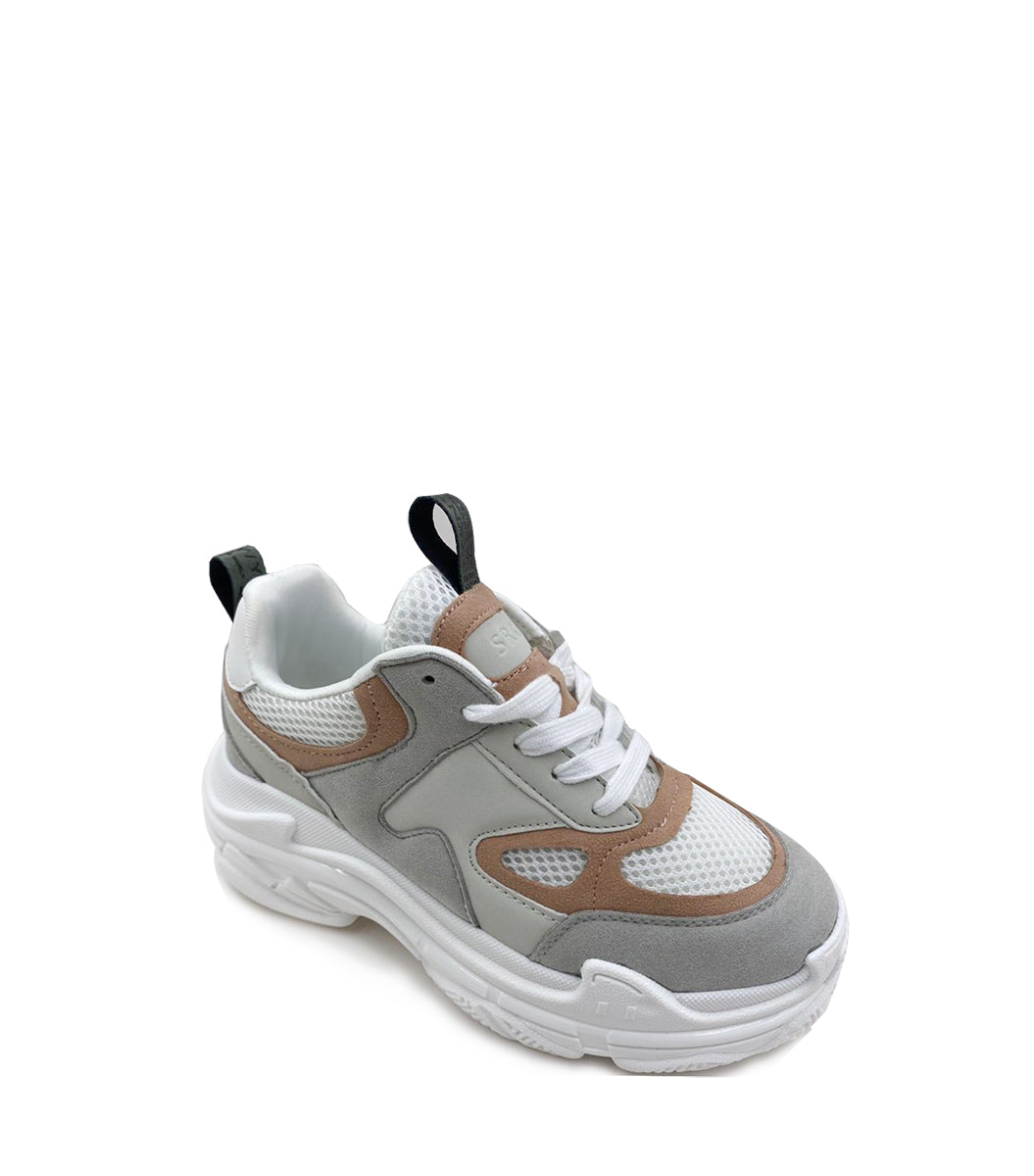 Eco-Friendly White Mesh Sneakers with Sporty Sole Relac