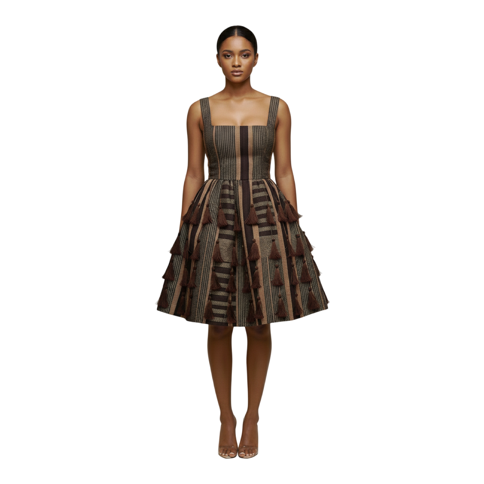 Analise Luxe Aso Oke Tassel Dress