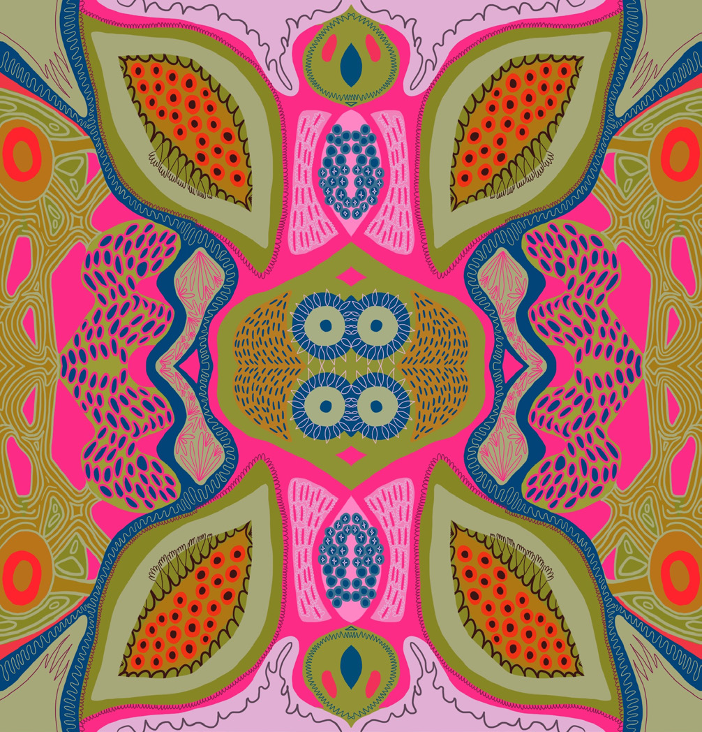 Matriarch Pattern Print Scarf | Pink