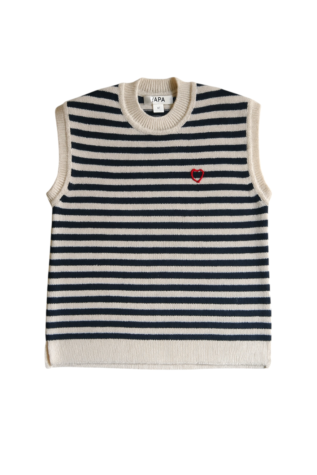Stripped knitted Vest baby alpaca wool