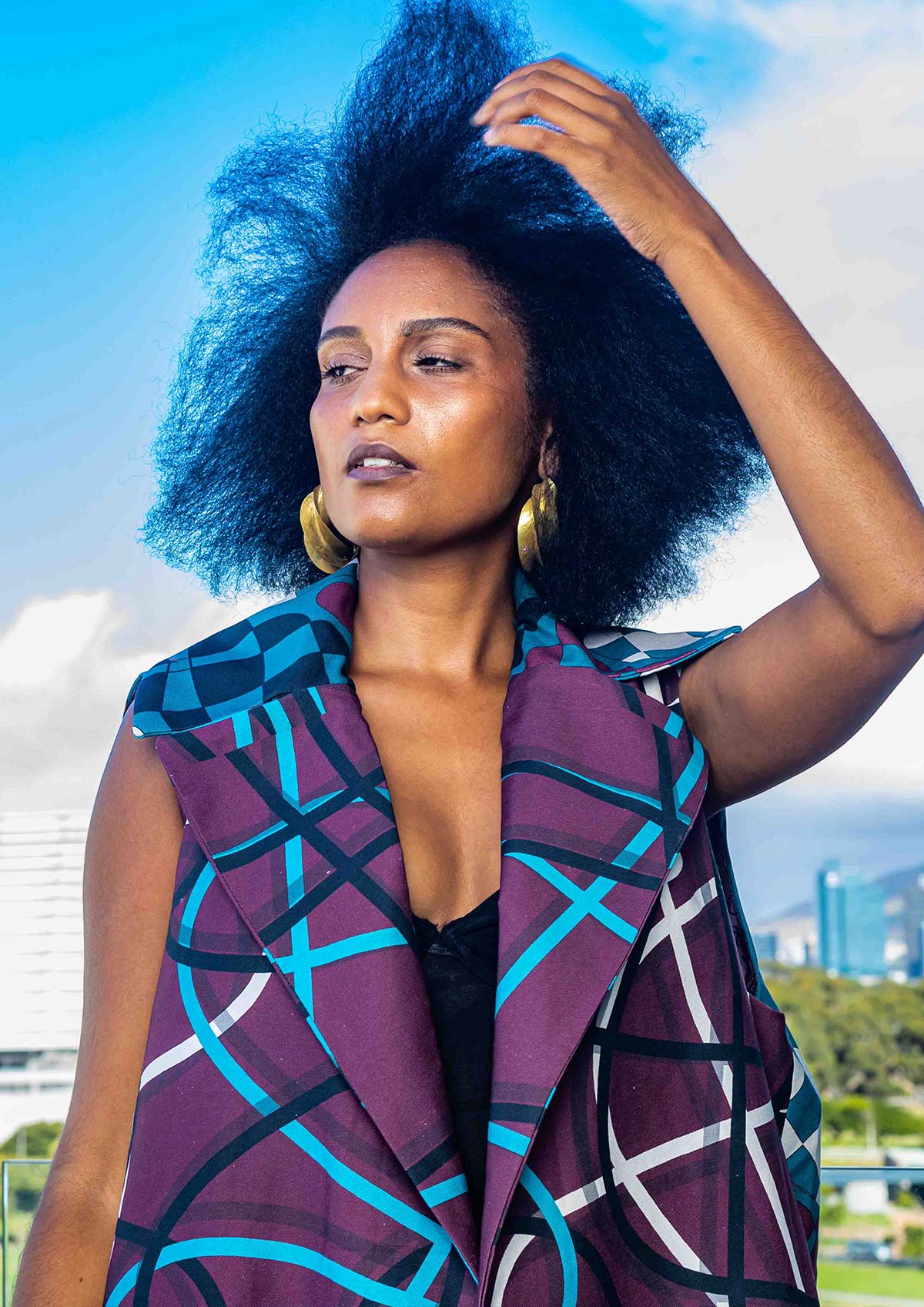 Sleeveless Coat | Arewa Print