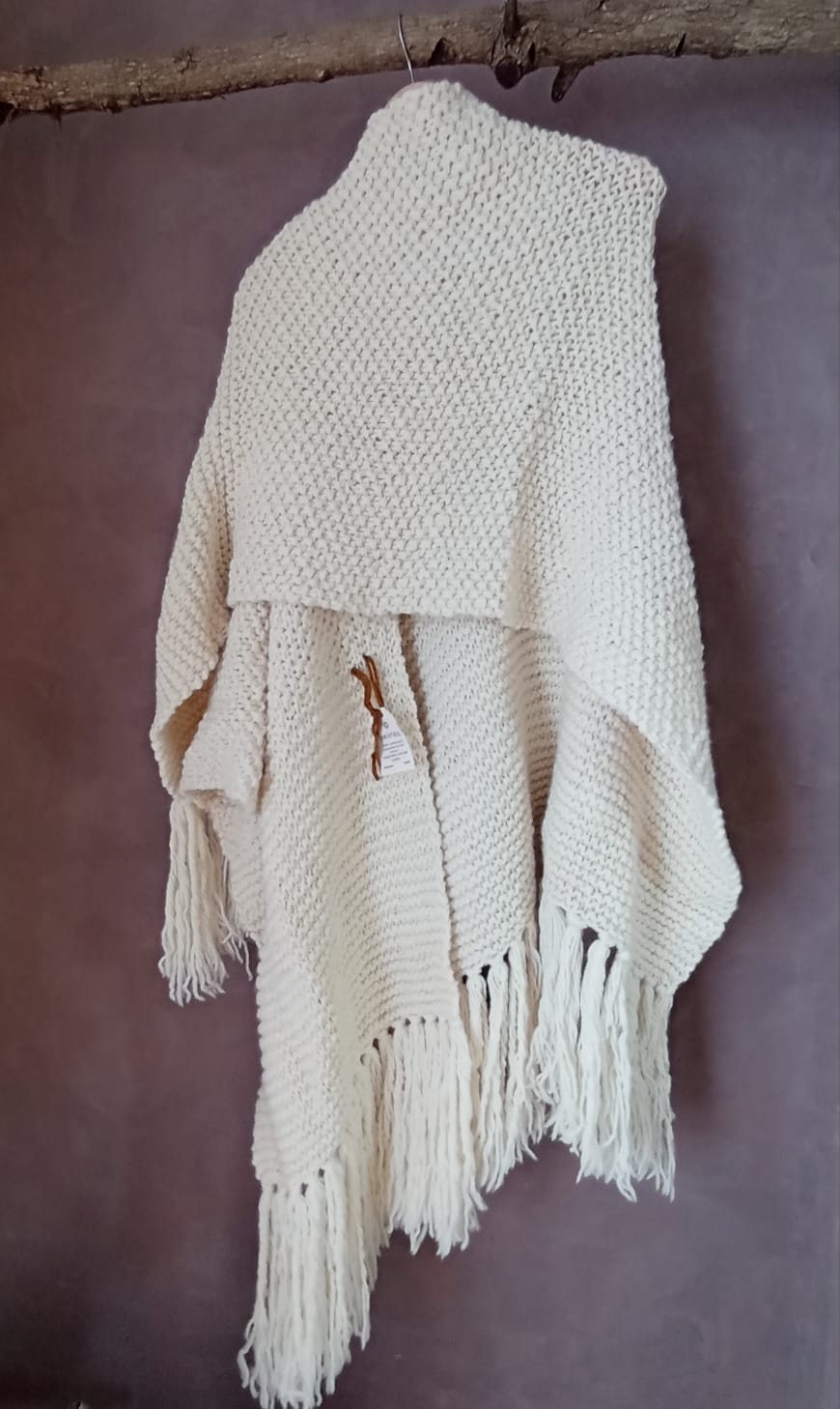 Luxurious Merino Wool Ruana with Fringes