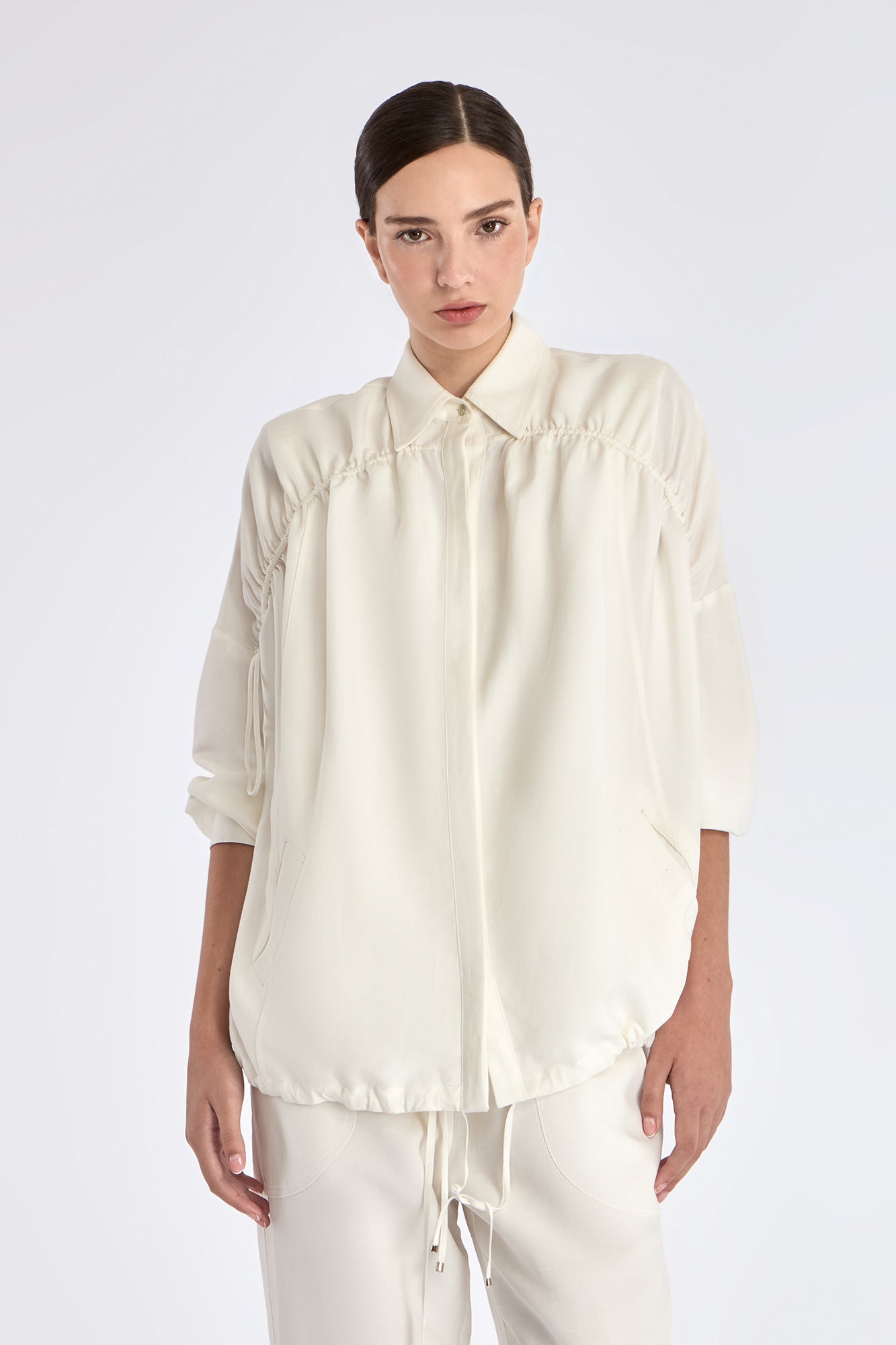 Ailani Linen Blend Jacket | Off White