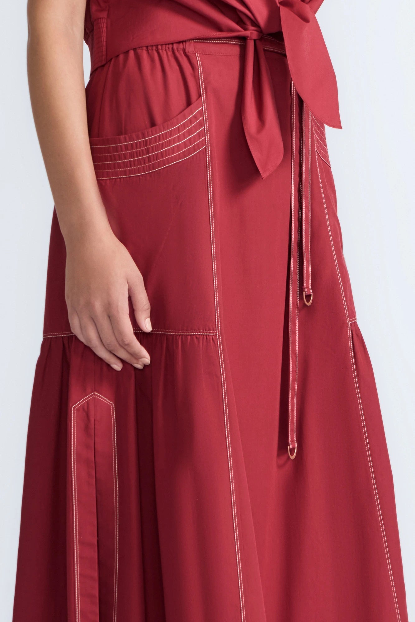 Milena Cotton Maxi Skirt | Wine