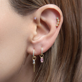 Pavé Gold Bar Earring Charm