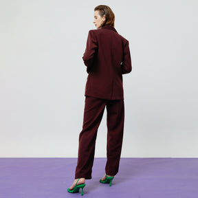 ZOE MAROON TAILORED PANTS