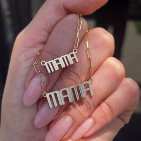 THE SIGNATURE MINI “MAMA” NAMEPLATE NECKLACE