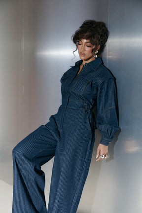 Denim Pinstripe JAKKI Jumpsuit
