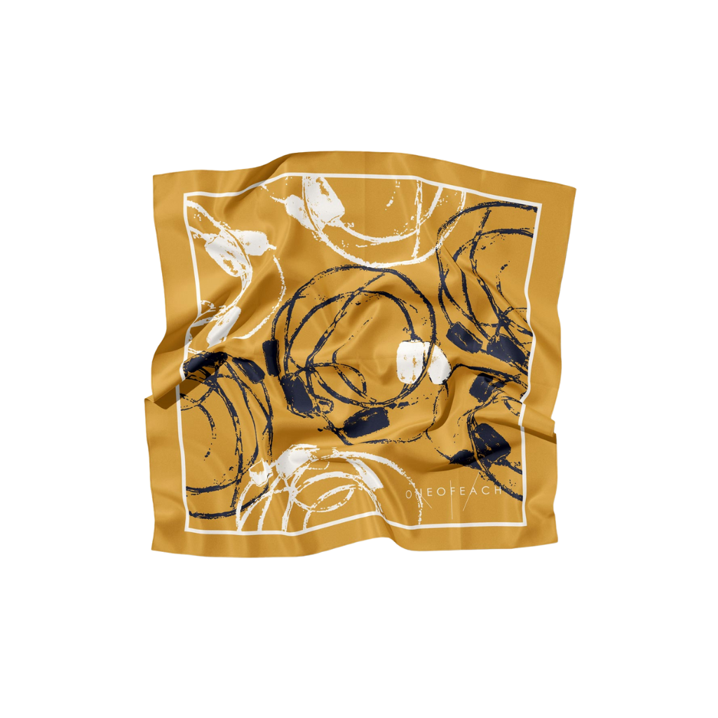 Coral Beads Print Scarf | Gold Sunrise