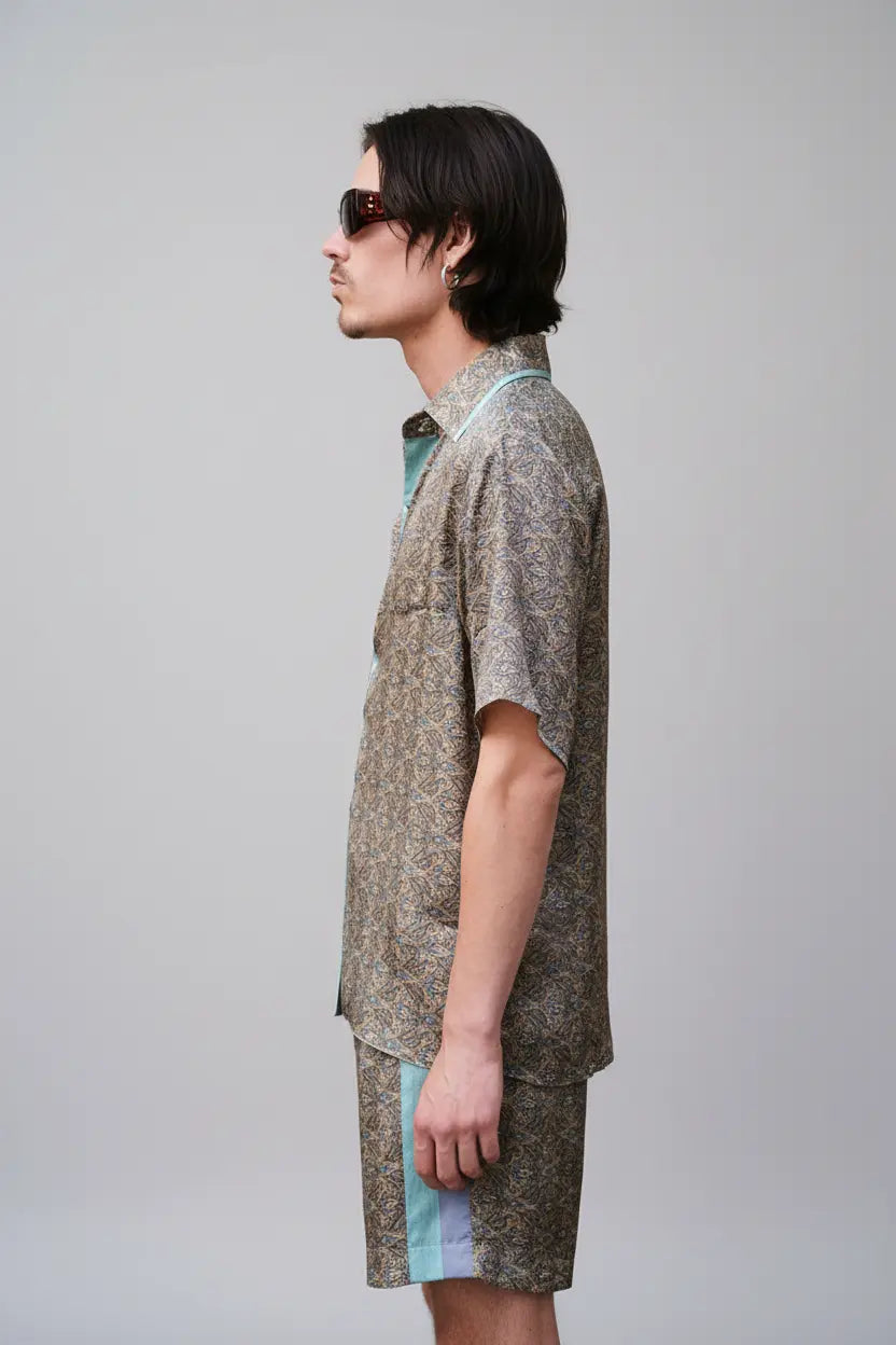 Paisley Motif Short Sleeve Shirt