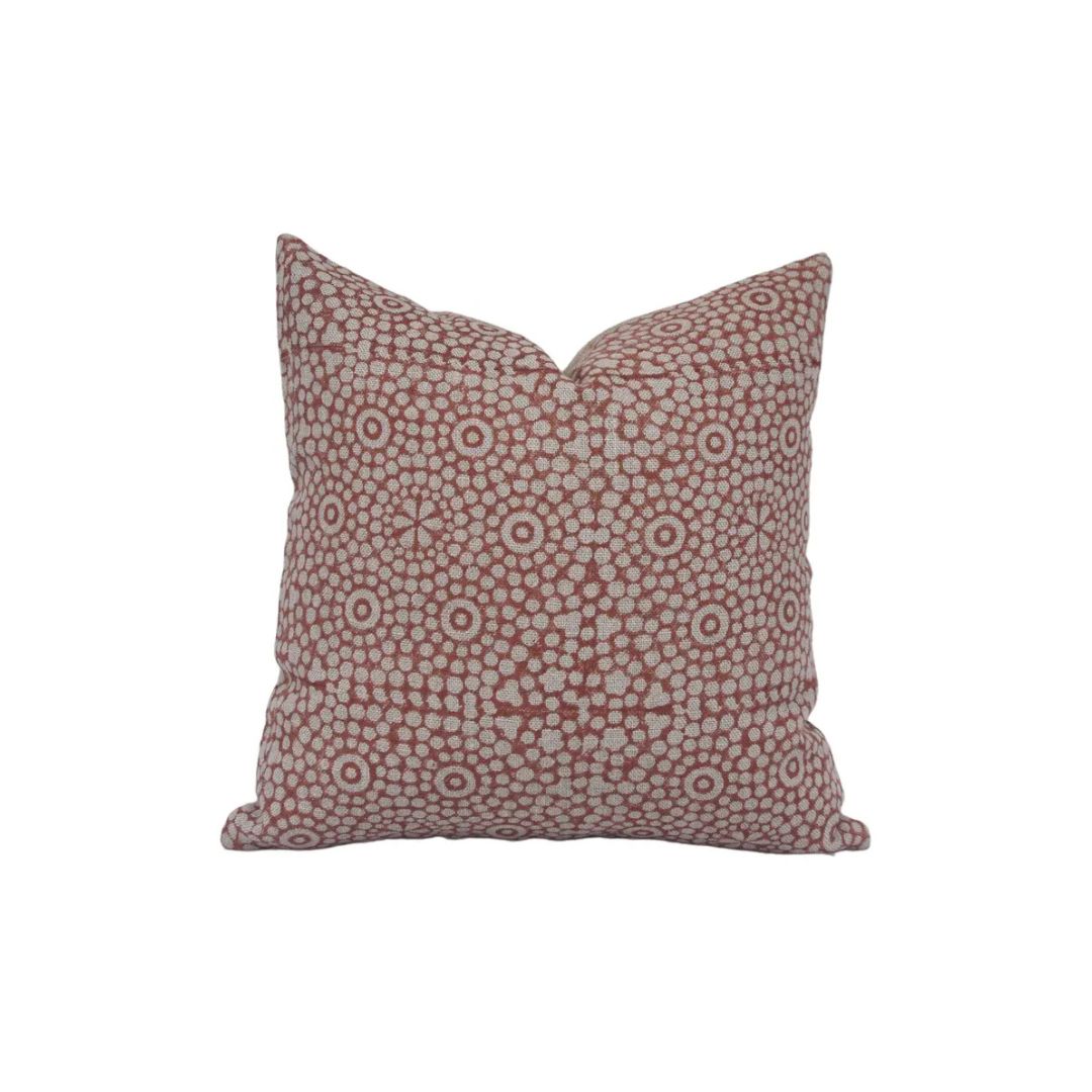 Handmade Floral Design Thick Linen Cushion Cover - Chunri Buti