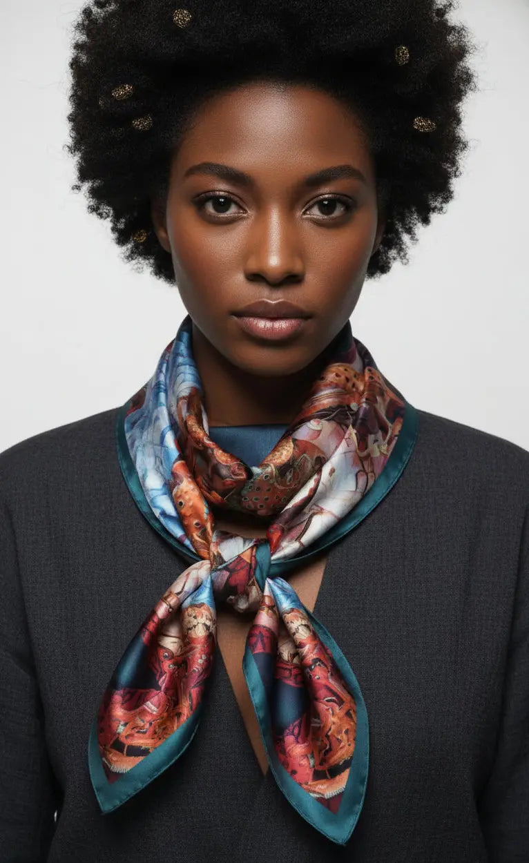 The Mystic Journey Afrofuturism Extra Large Silk Scarf