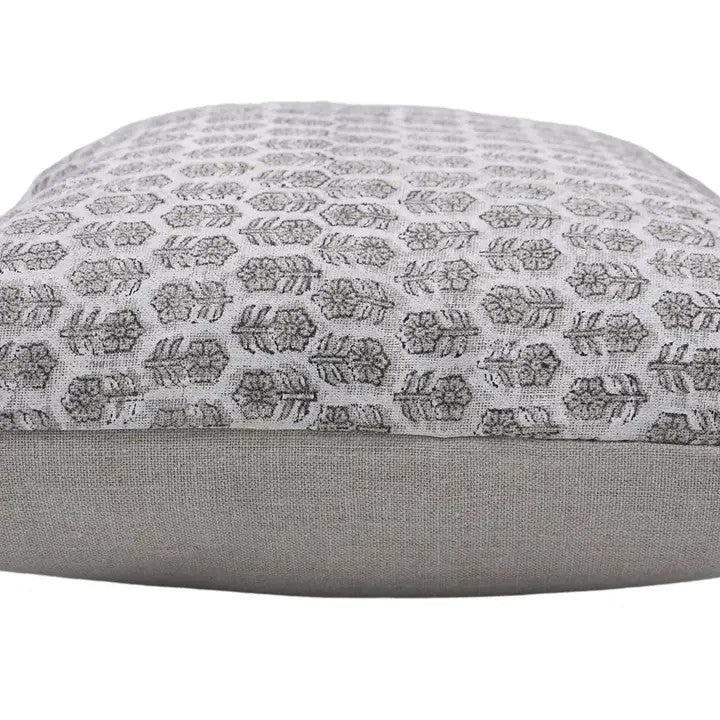 Block Print Thick Linen Boho Décor Cushion Cover- Tulsi Buti